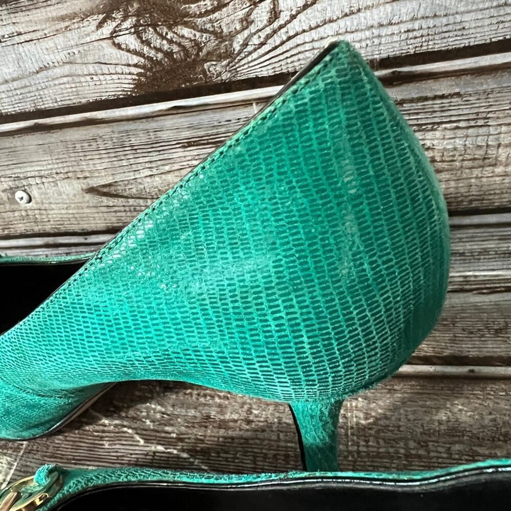 White House Black Market Turquoise Teal Heels Size 8M - Picture 6 of 9